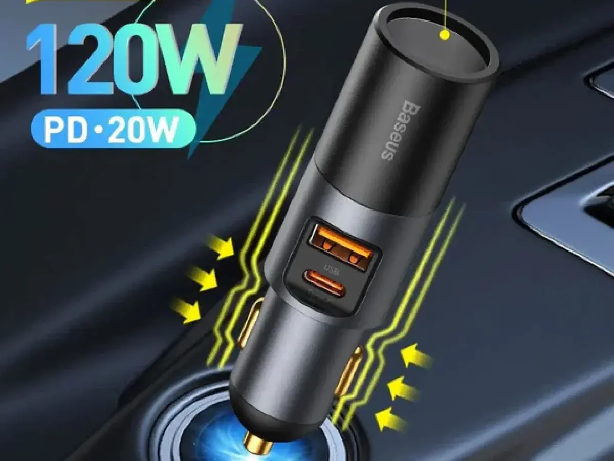 توان شارژ در شارژر فندکی باسئوس Share Together 120W