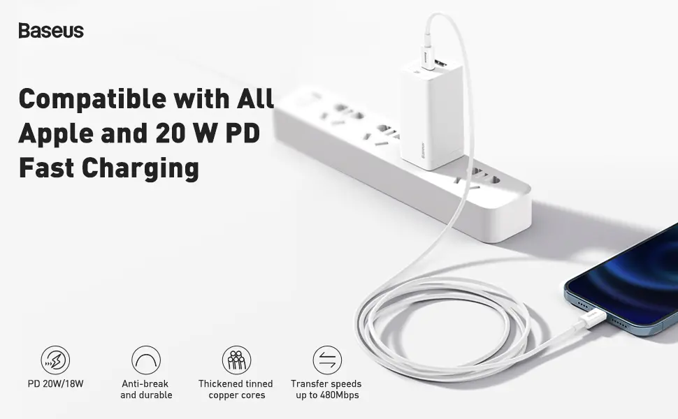 استفاده از کابل USB to iP باسئوس Pudding Series در پریز