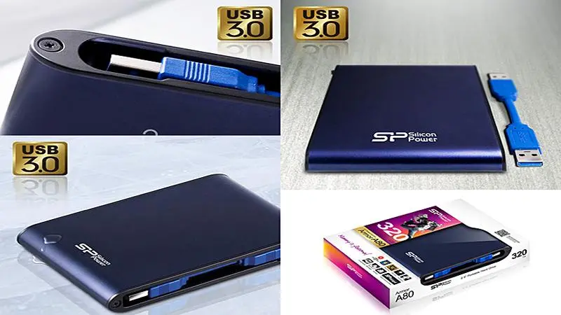 زوایای مختلف هارد اکسترنال سیلیکون پاور&nbsp;آرمور&nbsp;A80