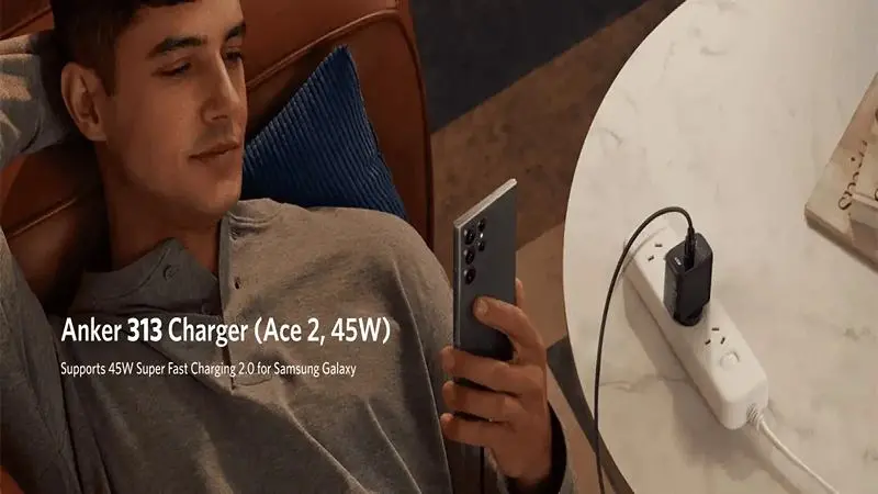 عملکرد و اتصال به شارژر انکر 313 با توان 45 وات