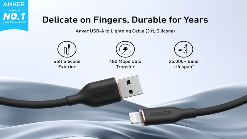 ویژگی های USB-A to Lightning در کابل انکر