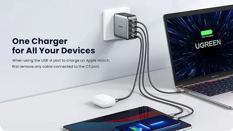 شارژ همزمان چد دستگاه با شارژر دیواری یوگرین CD254