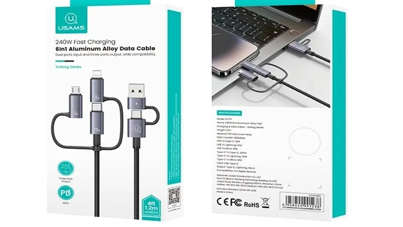 بسته بندی کابل شارژ US-SJ738