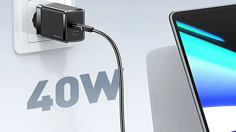 توان شارژ شارژر یوسمز US-CC172 در اتصال به لپ تاپ