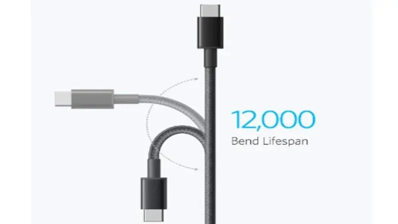 تعداد دفعات خم شدن کابل شارژ انکر A81D6