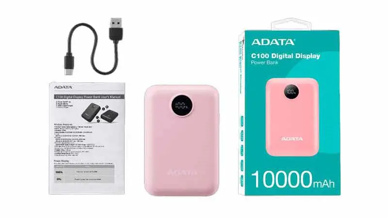 توان خروجی و سرعت شارژ پاوربانک ای دیتا C100