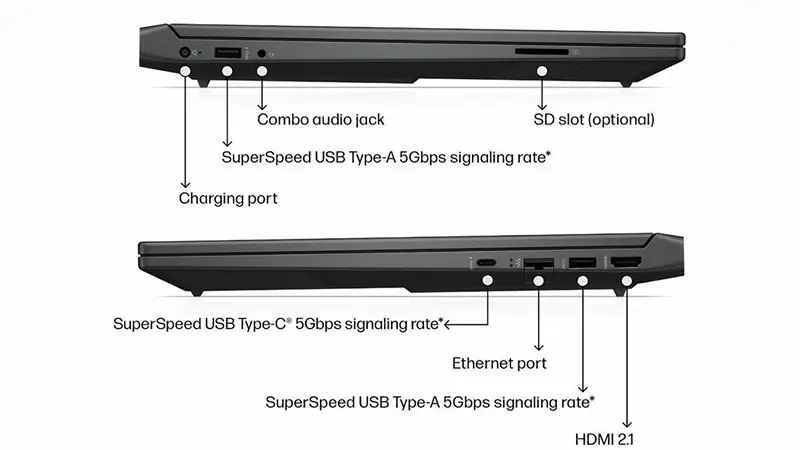  پورت‌ها و امکانات لپ تاپ گیمینگ اچ پی ویکتوس 15