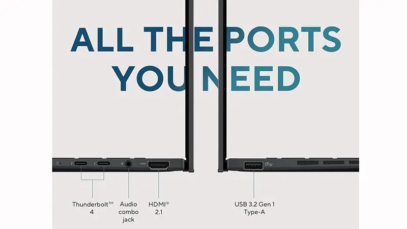 پورتها و امکانات ارتباطی در لپ تاپ Asus Zenbook 14
