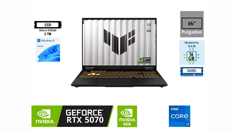 کارت گرافیک لپ تاپ ایسوس TUF Gaming F16 RTX5070