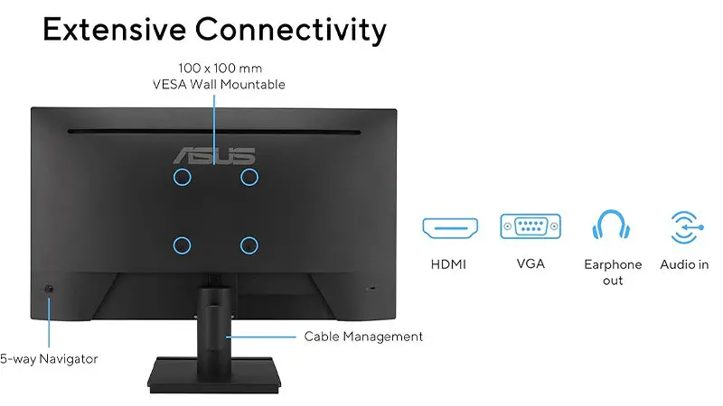 پورت های مانیتور asus VA249HG