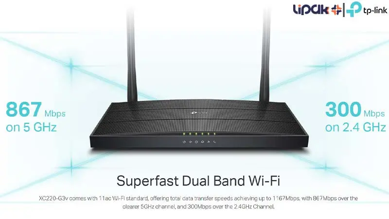 TP-Link XC220-G3v AC1200 Wireless VoIP XPON Router