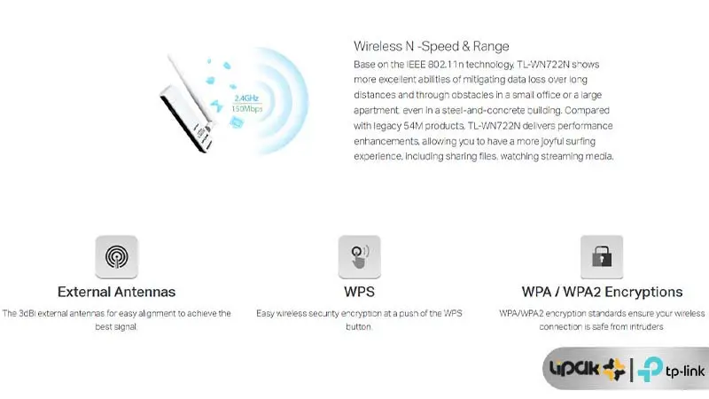 TP-Link TL-WN722N High Gain Wireless USB Network Adapter