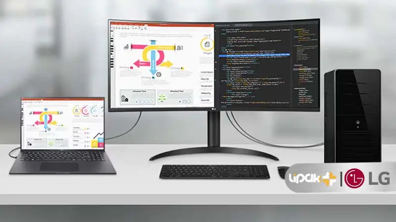 LG 34WR55QK-B 34 Inch Curved Monitor