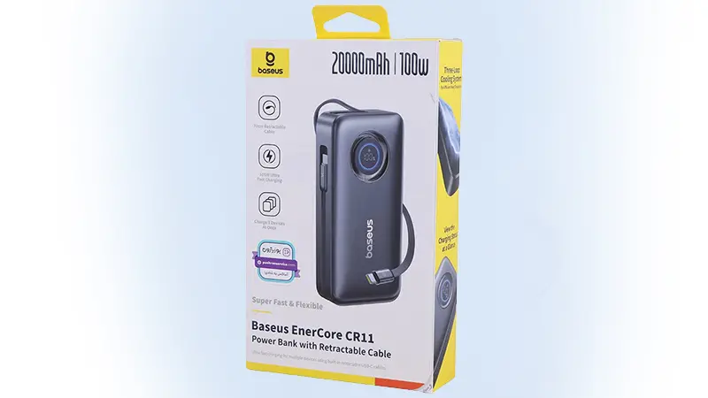 عکس جعبه ی پاوربانک باسئوس EnerCore CR11 با ظرفیت 20000 میلی‌آمپر ساعت