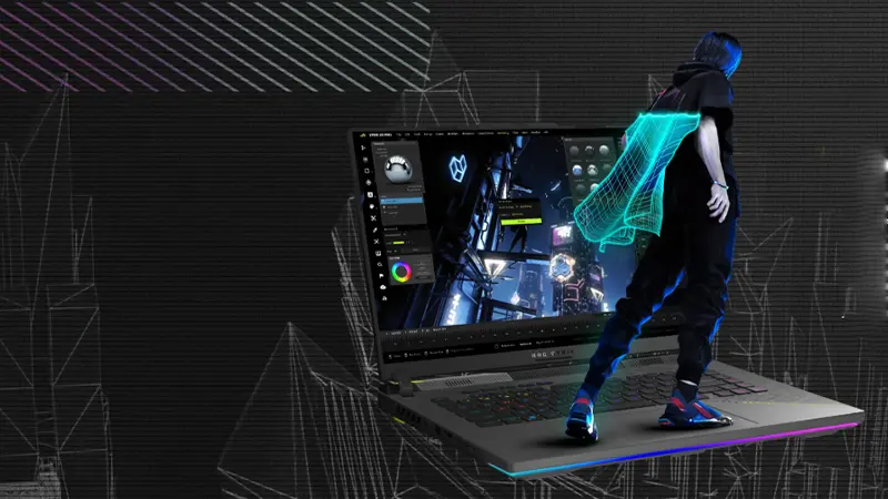 عکس روبروی لپ تاپ 16 اینچی ایسوس ROG Strix
