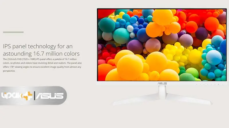 تصویری از پنل IPS و ویژگی‌های صفحه نمایش ایسوس VY249HF-W