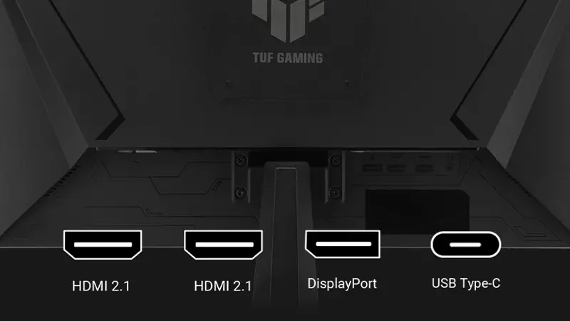 پورت های مانیتور گیمینگ ایسوس TUF Gaming VG27AQM5A