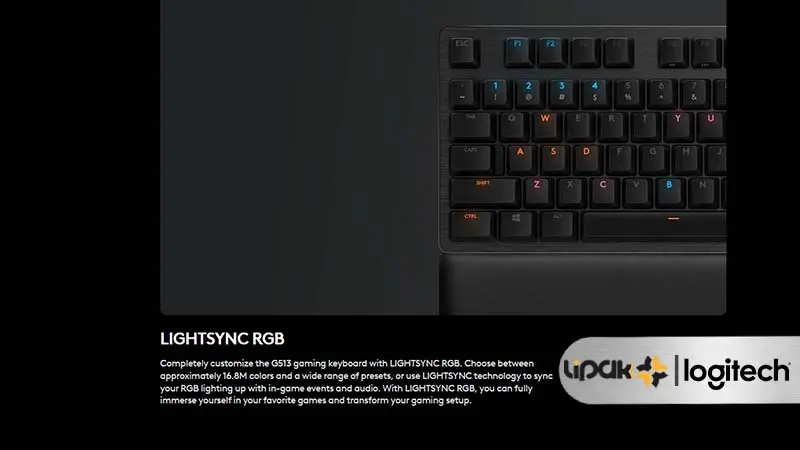 تصویری از پشتیبانی از RGB LightSync لاجیتک