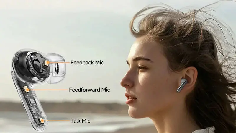 هندزفری بلوتوثی QCY MeloBuds Pro توی گوش