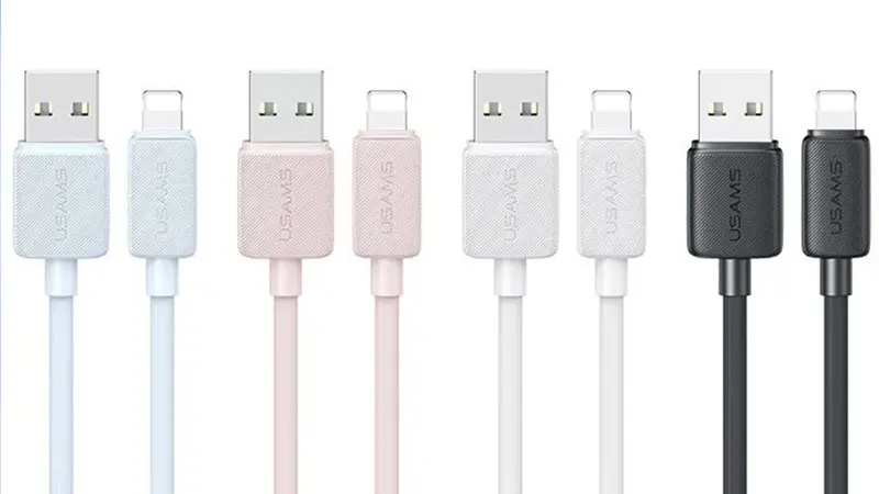 رنگ های مختلف کابل شارژ USB-A به Lightning یوسمز US-SJ699