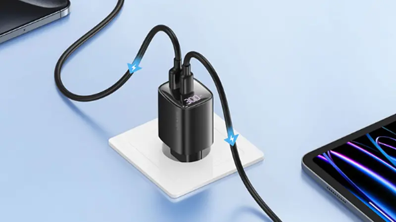 شارژ دو دستگاه به صورت همزمان شارژر دیواری یوسمز US-CC229