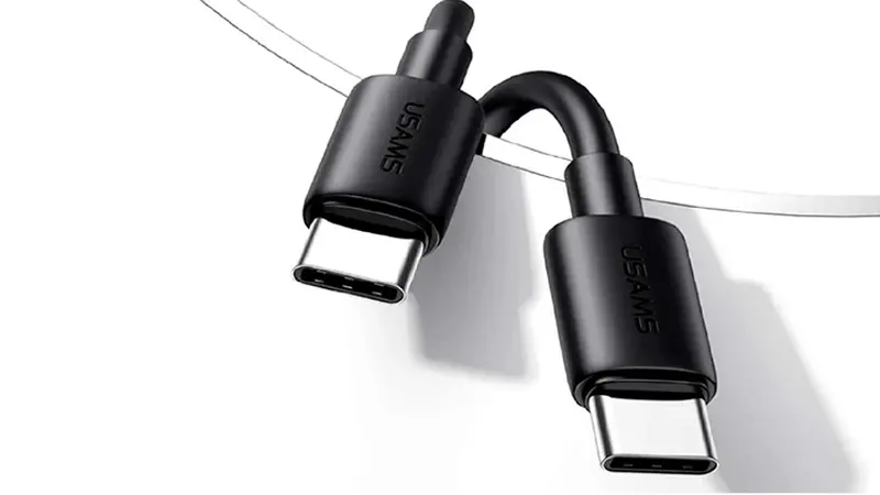 عکس کابل شارژ USB-C to USB-C یوسمز US-SJ711 با طول 1 متر