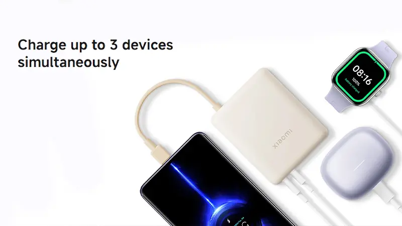 شارژ همزمان پاوربانک شیائومی PB1033MI با توان 33 وات