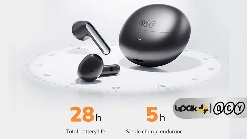 تصویری از عمر باتری QCY AilyBuds Pro Plus 