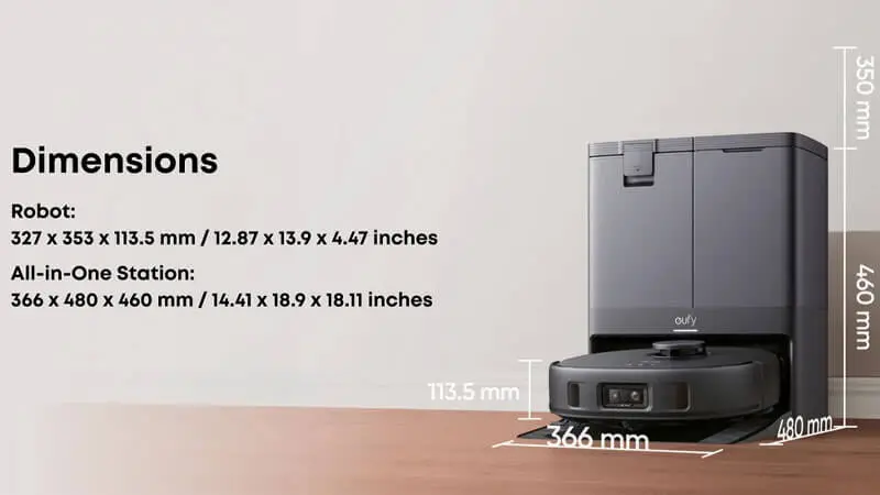 اندازه Eufy Omni X10 Pro