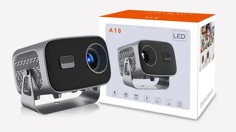 عکس ویدئو پروژکتور اندرویدی 4K A10 همراه با جعبه
