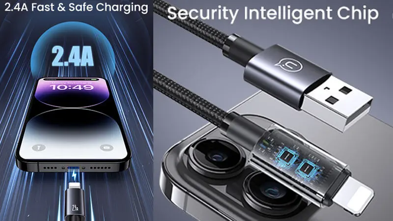 ویژگی‌ها و مشخصات کابل USB-A به لایتنینگ یوسمز US-SJ669